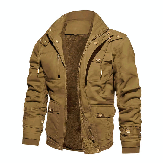 Herren Thermo-Feldjacke mit Teddyfutter, Kapuze und Mehrfachtaschen Nord Taschen