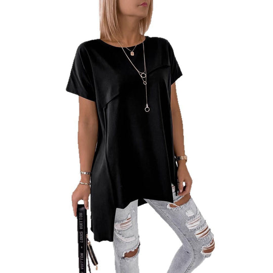 Damen asymmetrisches Oberteil mit eleganter Drapierung Nord Taschen
