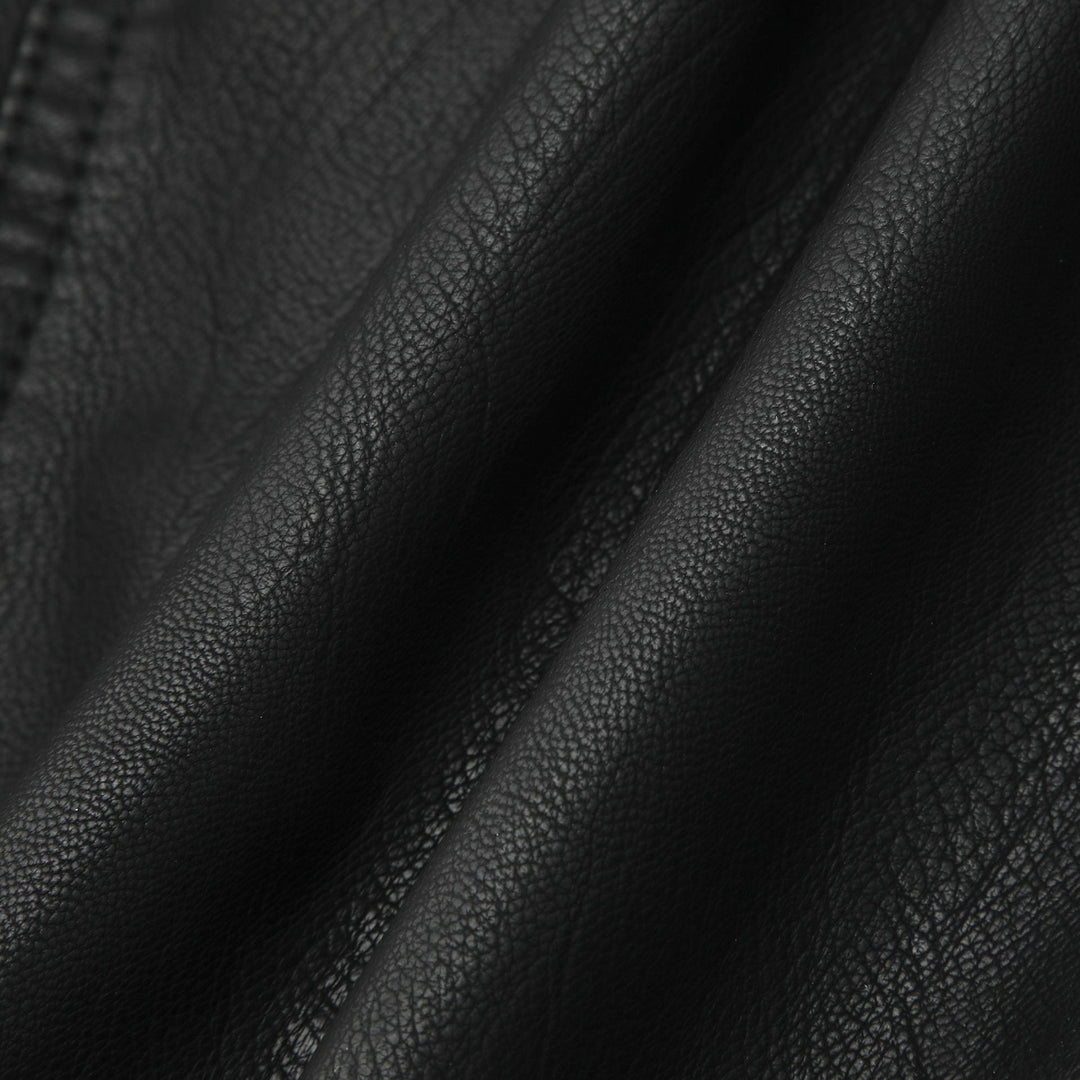 Damen Schlanke Echtlederjacke mit Stehkragen, Stepppaneelen und Reißverschluss Nord Taschen