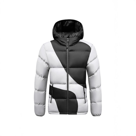 Herren Steppjacke mit Kapuze, auffälligem Colourblock-Muster und thermischer Isolierung Nord Taschen