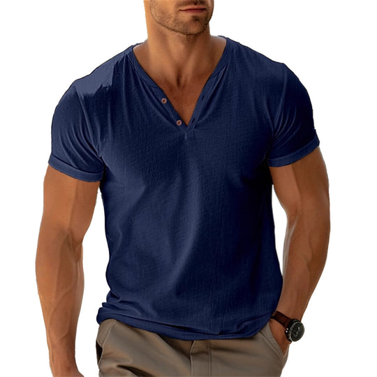 Herren lässiges Henley-T-Shirt mit Knopfleiste und atmungsaktivem Stoff Nord Taschen