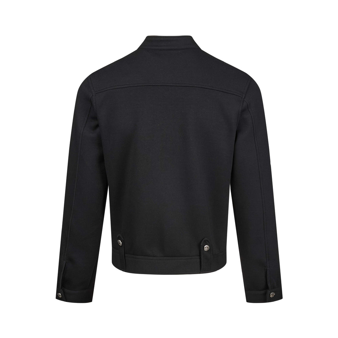 Damen Kurz geschnittene Sweat‑Bomberjacke mit Stehkragen, verdecktem Reißverschluss und Pattentaschen Nord Taschen