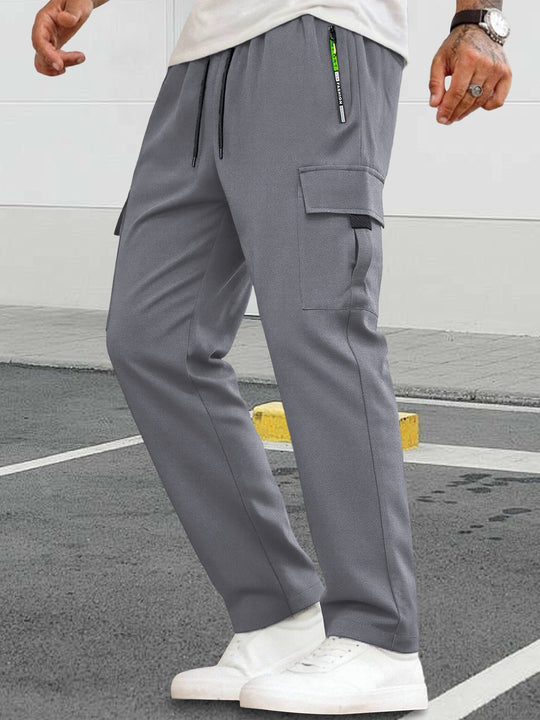 Herren Tapered-Cargo-Jogginghose mit verdecktem Tunnelzug, Zip‑Tasche & Utility‑Klappe Nord Taschen