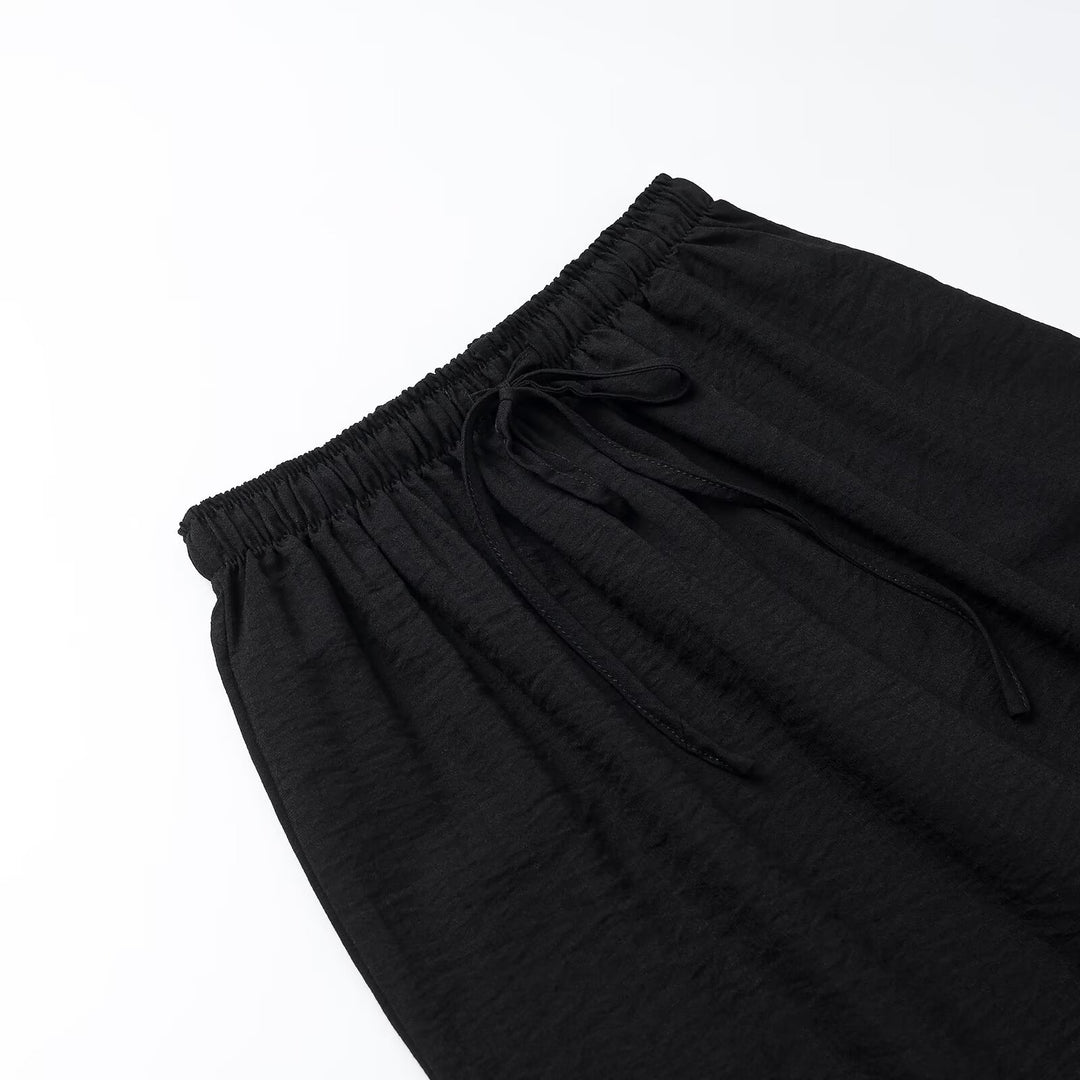 Damen Zweiteiliges Leichtes Lounge-Set mit Ärmelloser Weste und weiter Palazzohose Nord Taschen