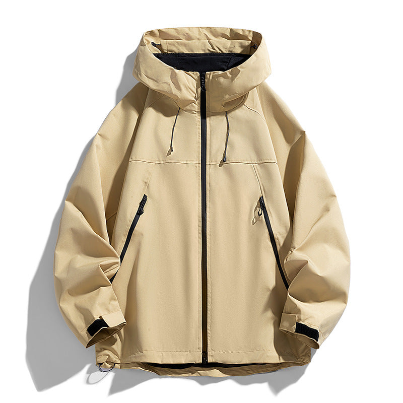Herren Technische Kapuzen-Utilityjacke mit Kontrastpaneelen und wasserabweisender Membran Nord Taschen