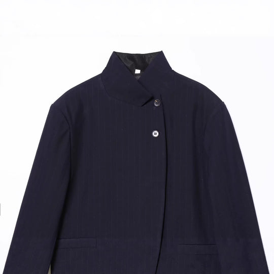 Damen Zweiteiliges Anzug-Set mit asymmetrischem Stehkragen-Blazer und weiter Palazzohose Nord Taschen