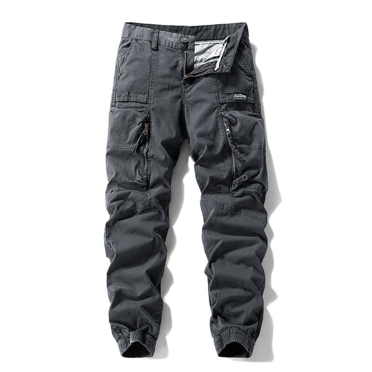 Herren Strapazierfähige Canvas-Cargohose im taktischen Look mit Kniepaneelen, Mehrfachtaschen und elastischem Knöchelabschluss Nord Taschen