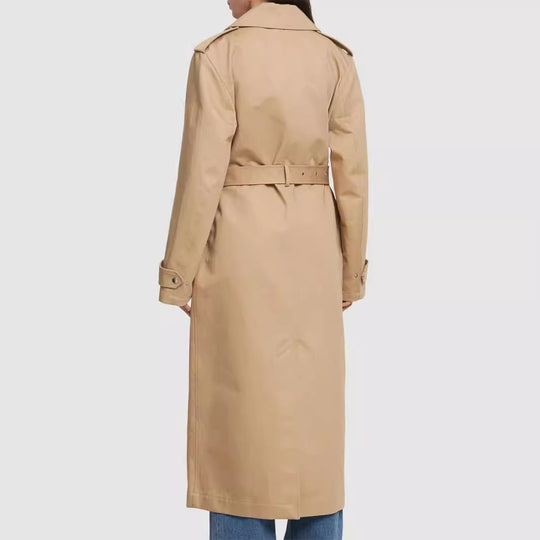 Damen bodenlanger Oversize-Trenchcoat mit Reißverschluss und weitem Schalkragen Nord Taschen