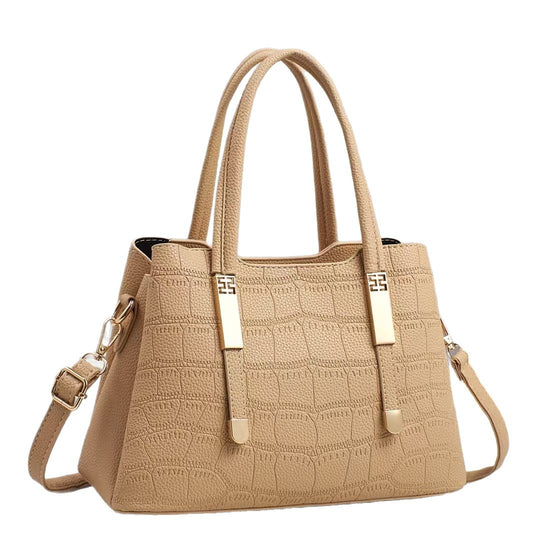 Damen elegante Handtasche mit strukturiertem Krokodil-Leder-Look und abnehmbarem Schulterriemen Nord Taschen