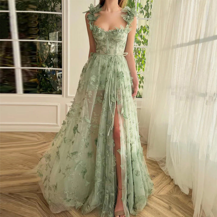 Chic Schlitz Braut Party Strand Kleid