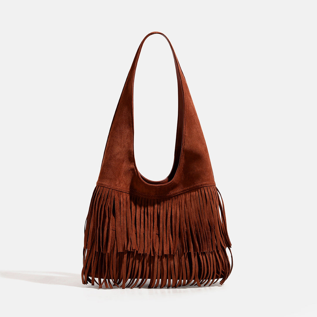 Damen Hobo-Handtasche mit fransigem Design und weichem Obermaterial Nord Taschen