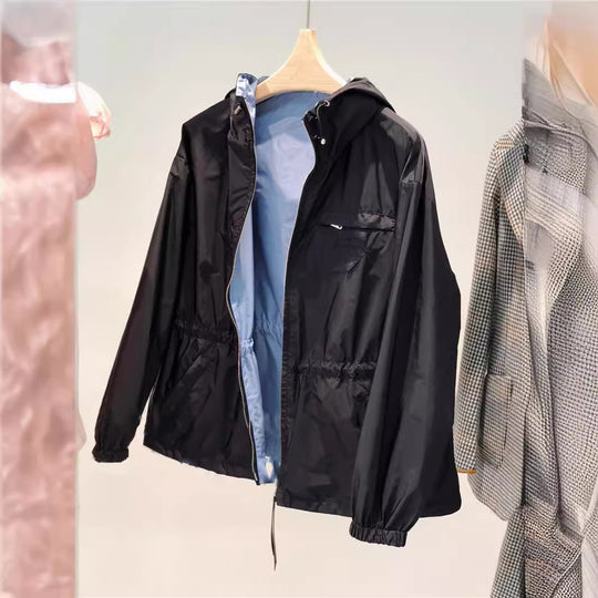 Damen leichte Kapuzenjacke mit Tunnelzug und Zwei-Wege-Reißverschluss Nord Taschen