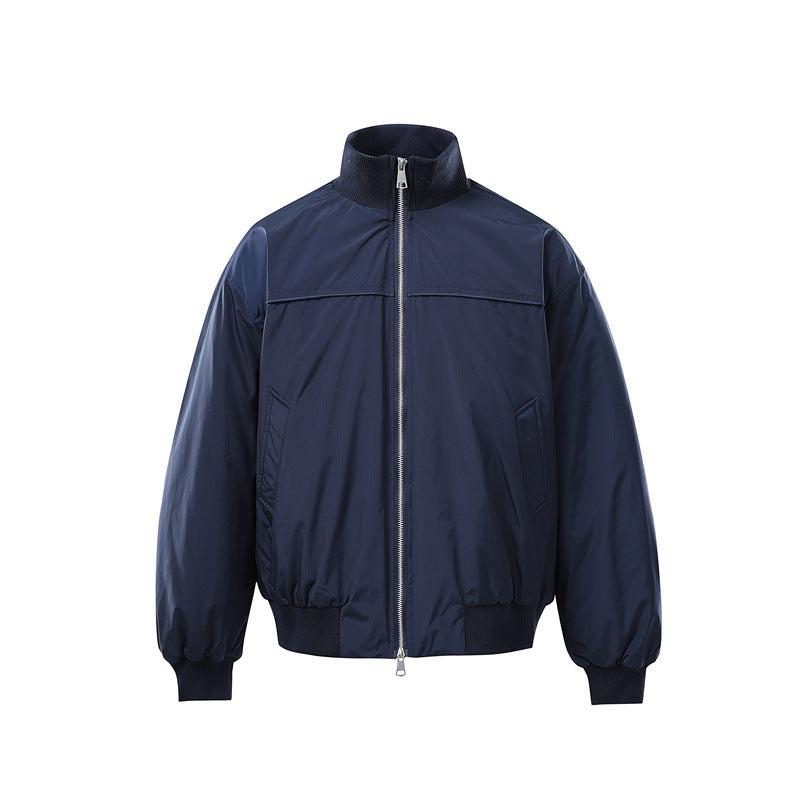 Herren Leichte Nylon-Bomberjacke mit Stehkragen und elastischem Saum Nord Taschen