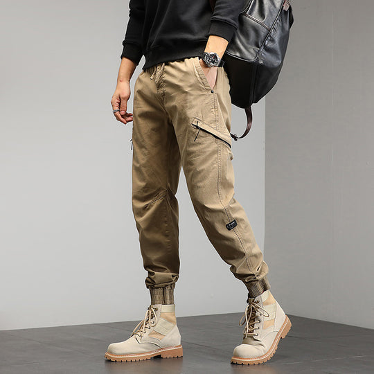 Herren Utility-Cargohose im Joggerstil mit Gummibündchen und Multifunktions‑Taschen Nord Taschen