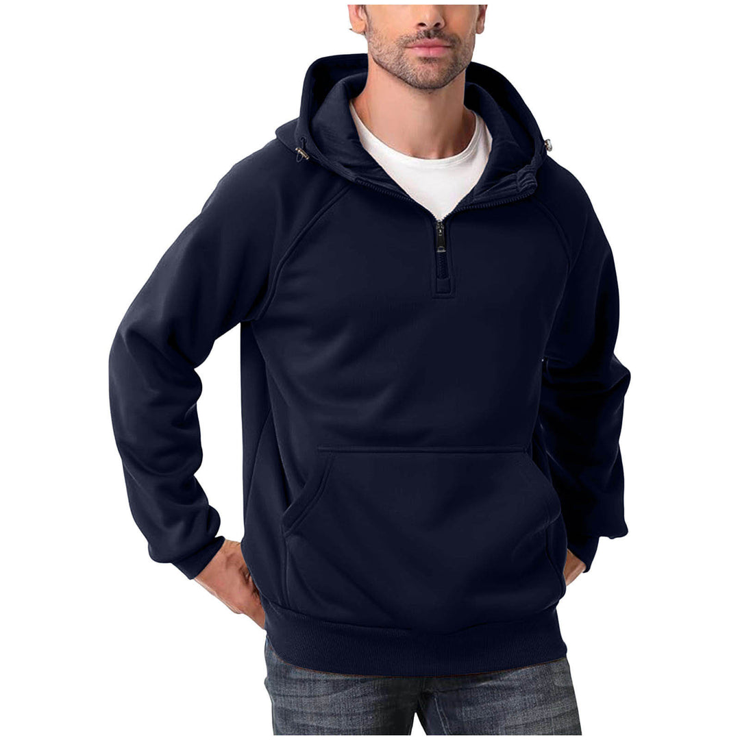 Herren Halbzip-Hoodie mit verstellbarer Kapuze, Kängurutasche und Raglanärmeln Nord Taschen