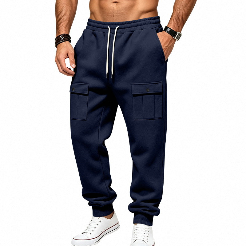 Herren Cargo-Jogginghose mit Bündchen, Tunnelzug und aufgesetzten Klappentaschen Nord Taschen