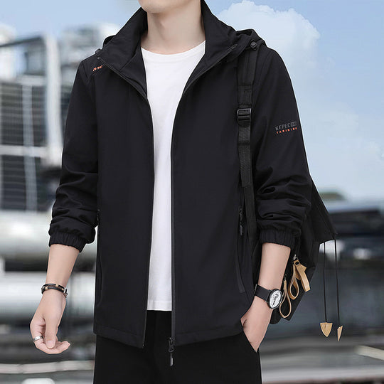 Herren leichte Softshell-Kapuzenjacke mit winddichter Membran, Reißverschluss‑Taschen und elastischen Bündchen Nord Taschen