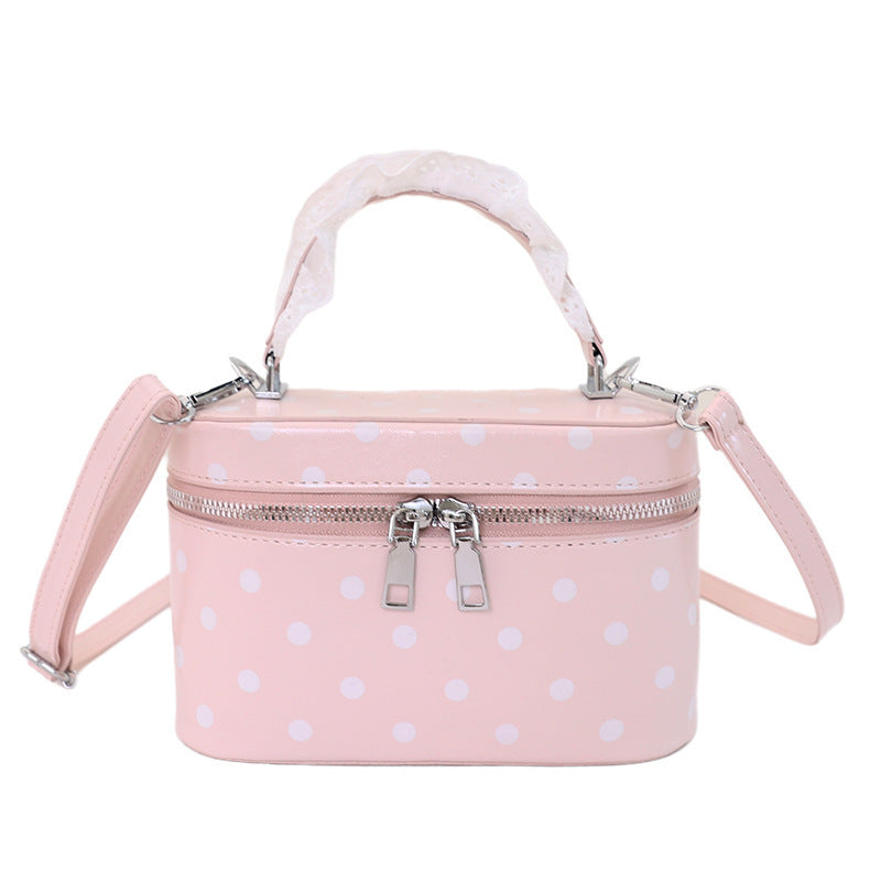 Damen Polka Dot Handtasche mit abnehmbaren Schulterriemen Nord Taschen
