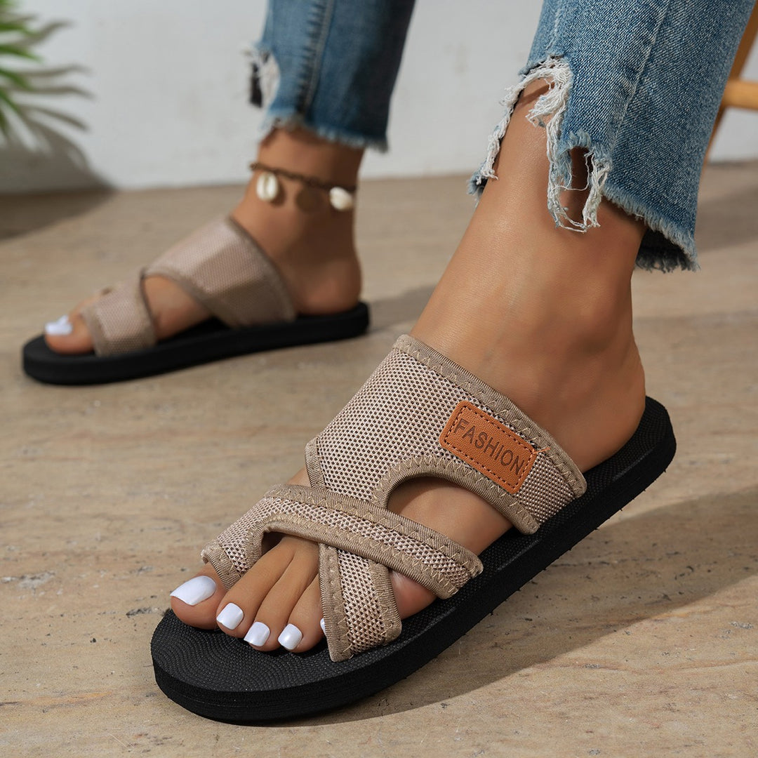 Damen  atmungsaktive Mesh-Zehentrenner-Sandale mit verstellbarem Klettverschluss und ergonomischem Komfortfußbett Nord Taschen