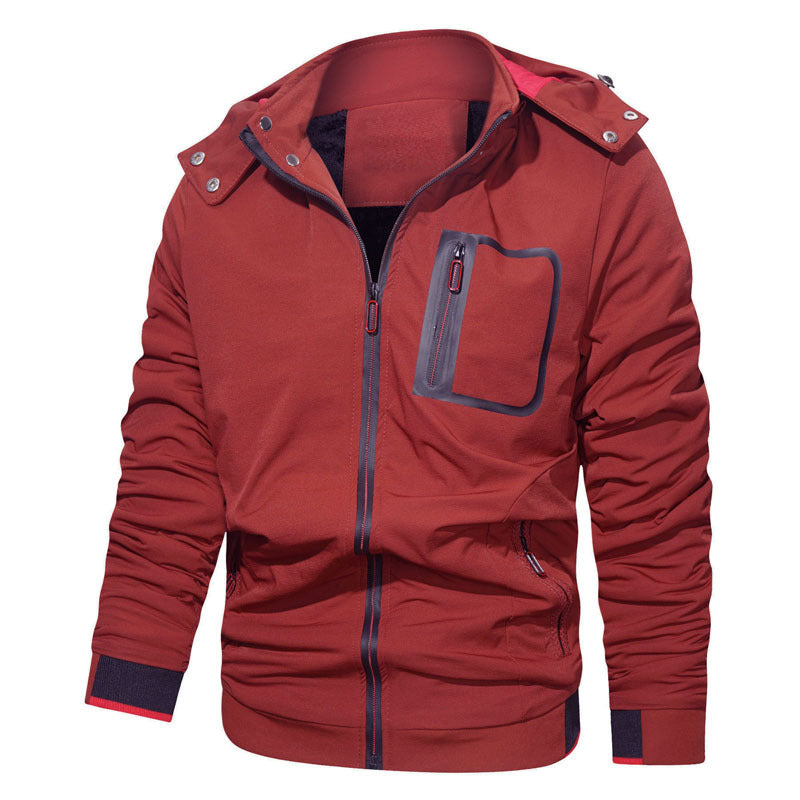 Herren Softshell-Hoodiejacke mit wasserdichten Reißverschlusstaschen und fleecegefüttertem Kragen Nord Taschen