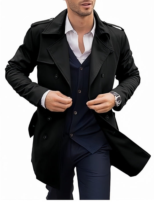 Herren leichter Trenchcoat mit modernem Design und stylischem Stehkragen