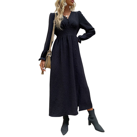 Damen Fließendes Maxikleid mit asymmetrischem Saum und Raffungen Nord Taschen