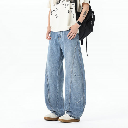 Herren Extraweite Baggy-Jeans mit tiefem Schritt und markanten Kontrastnähten Nord Taschen