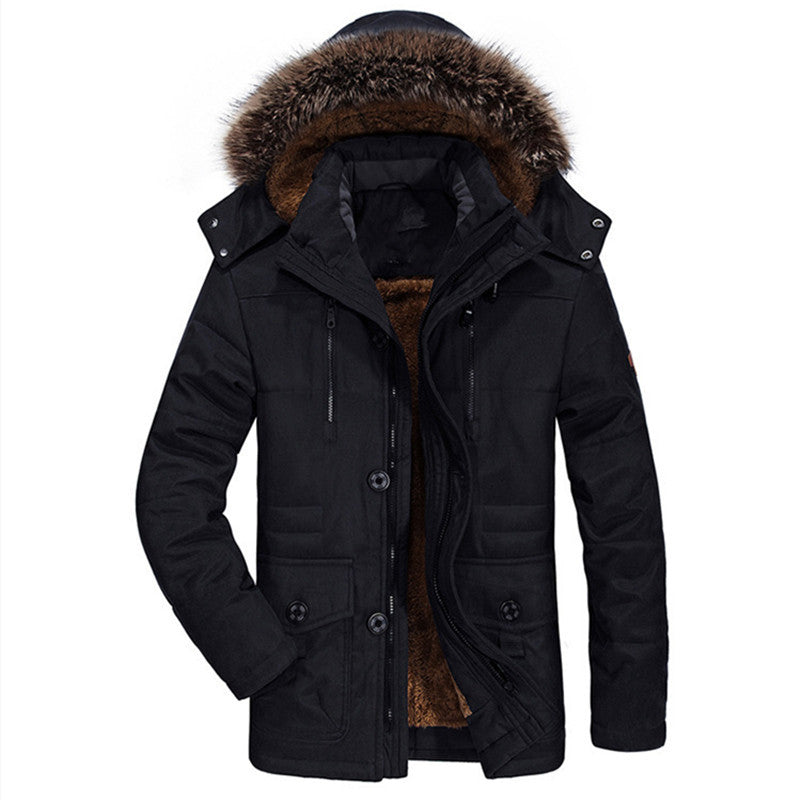 Herren Thermo-Canvasparka mit Kunstfellkapuze und Teddyfleece-Innenfutter Nord Taschen