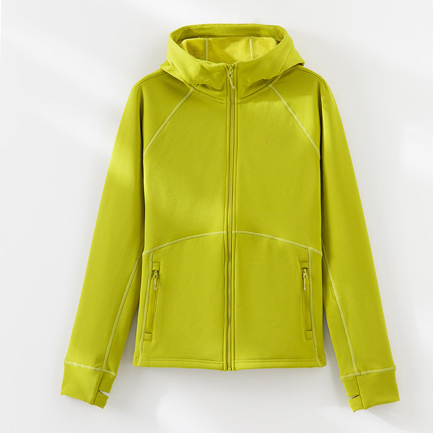 Damen Kapuzen-Fleecejacke mit durchgehendem Reißverschluss, ergonomischen Nähten und Reißverschlusstaschen Nord Taschen