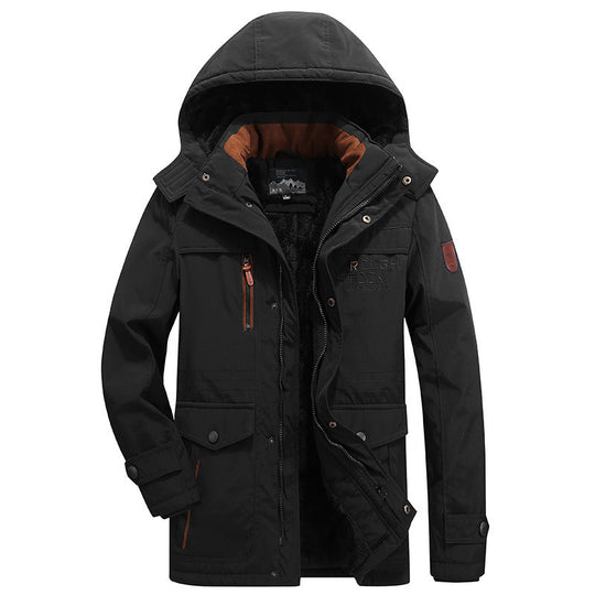 Herren winddichter Freizeitparka mit kuscheliger Teddyfleece‑Innenschicht und Multifunktionstaschen Nord Taschen