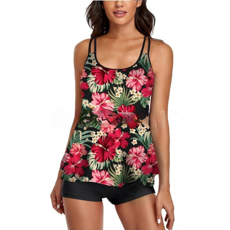 Damen Sportliches Tankini-Set mit bequemem Shorts und verstellbaren Trägern Nord Taschen