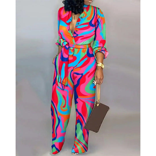 Damen Denim Jumpsuit mit modischem Patchwork-Design und praktischen Taschen - Arvani