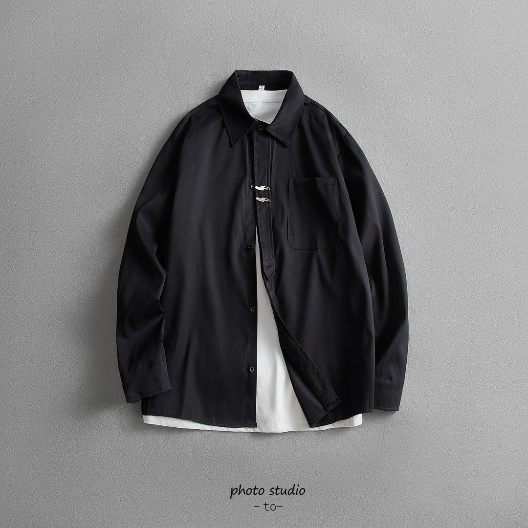 Unisex Oversize Hemdjacke im minimalistischen Utility-Look mit Brusttasche und verdeckter Knopfleiste Nord Taschen