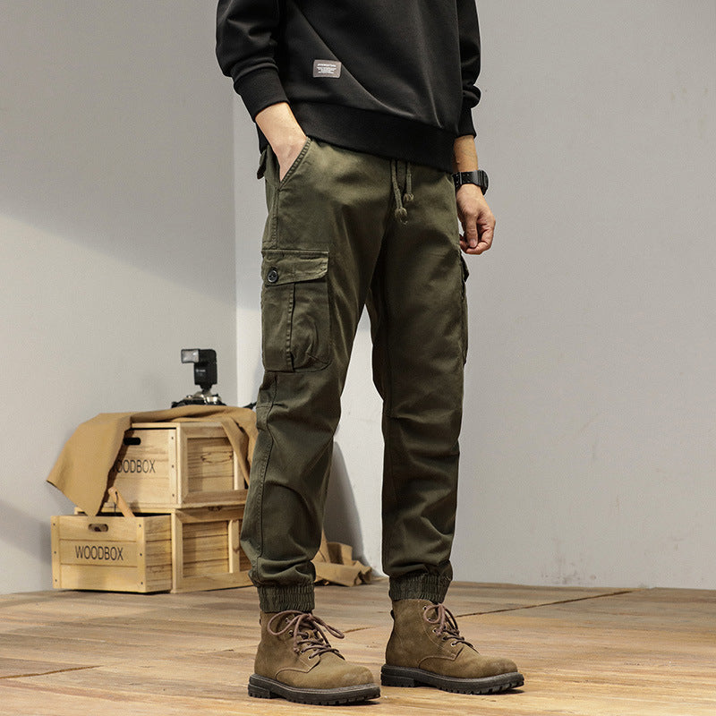 Herren Tapered Cargo-Jogger aus robustem Twill mit Tunnelzugbund, aufgesetzten Klappentaschen und gerippten Knöcheln Nord Taschen