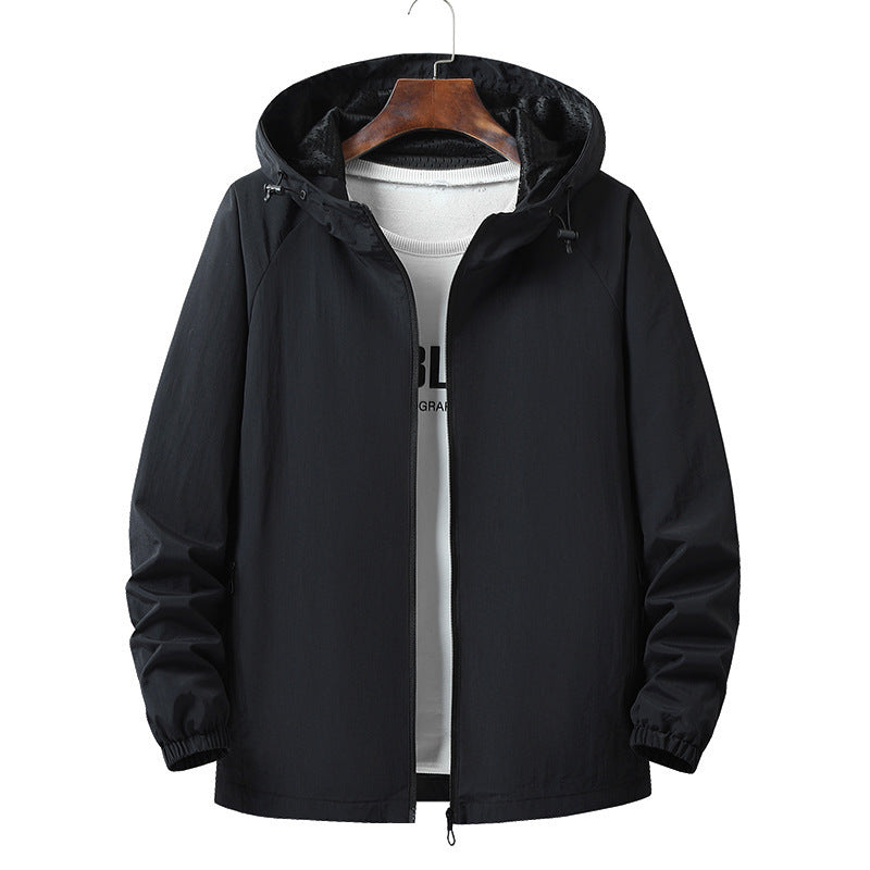 Herren Leichte Kapuzen-Übergangsjacke mit wind- und wasserabweisendem Funktionsmaterial Nord Taschen