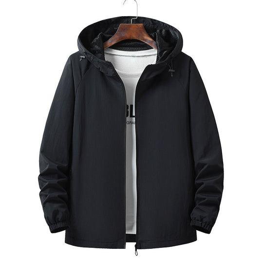 Herren Leichte Kapuzen-Übergangsjacke mit wind- und wasserabweisendem Funktionsmaterial Nord Taschen
