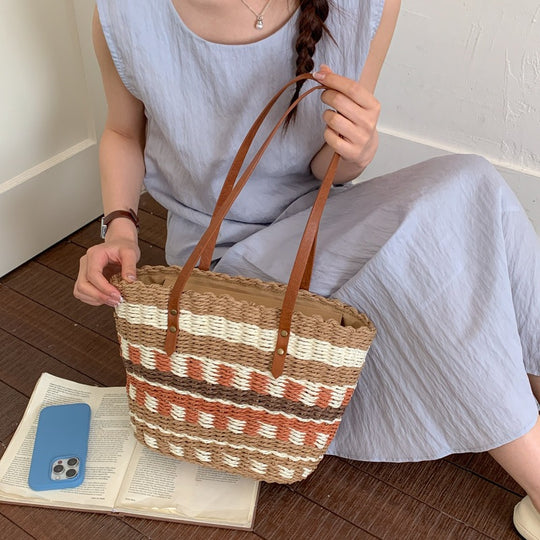 Damen geflochtene Handtasche aus nachhaltigem Naturmaterial Nord Taschen