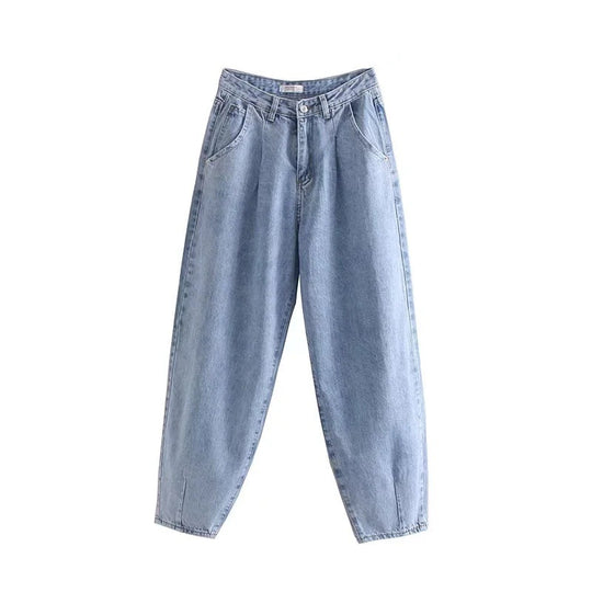 Damen Hochtaillierte Tapered‑Hose mit vorn gelegten Bundfalten und legerer Passform Nord Taschen