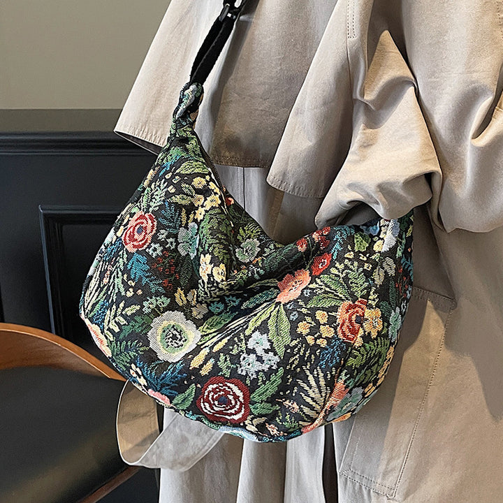 Damen Umhängetasche mit floralem Jacquard-Muster Nord Taschen