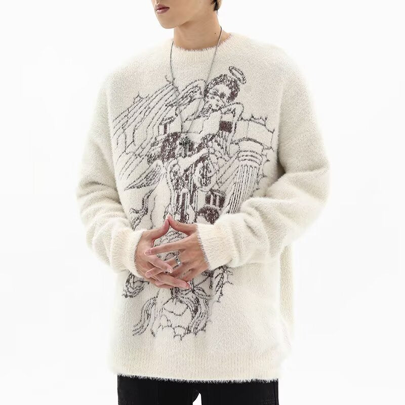 Herren Grobstrickpullover mit kreativem Motiv Nord Taschen