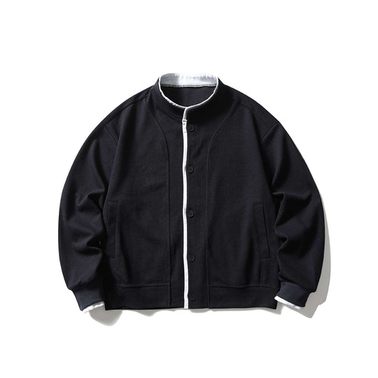 Unisex Kurz geschnittene Boxy‑Blousonjacke mit Waffelstruktur, Stehkragen und kontrastpaspel Nord Taschen