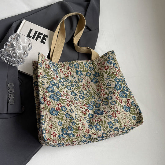 Damen tote Tasche mit floralem Stickdesign und stabilen Henkeln Nord Taschen