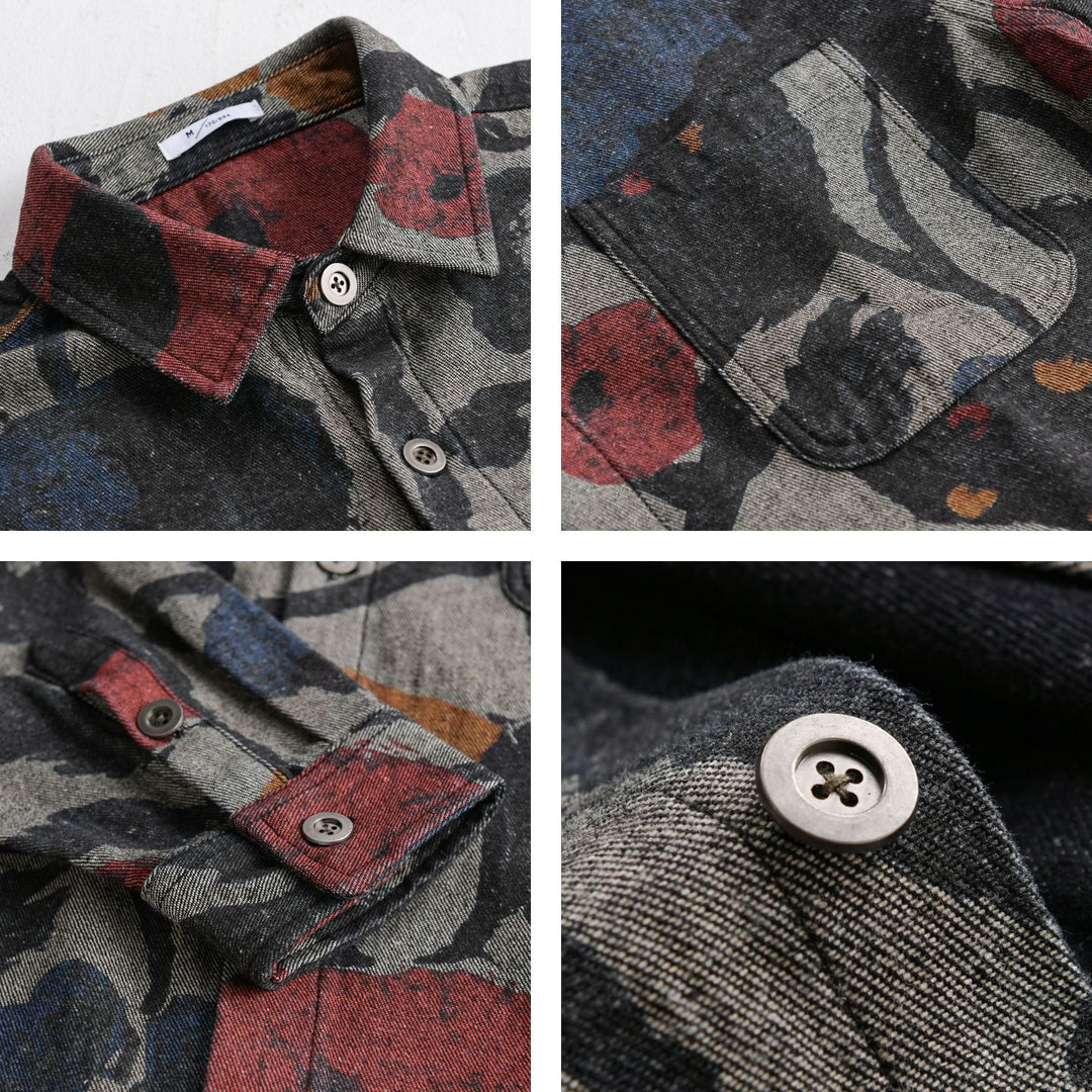 Herren Overshirt aus Flanell mit großfloraler Jacquard-Struktur Nord Taschen