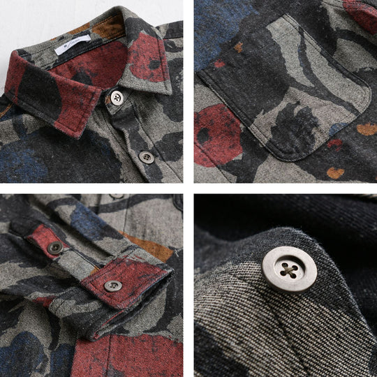 Herren Overshirt aus Flanell mit großfloraler Jacquard-Struktur Nord Taschen
