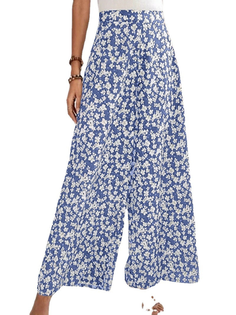 Damen Blumenmuster Palazzohose Nord Taschen