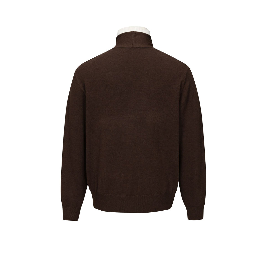 Herren Feinstrick-Layering-Cardigan mit tiefem V-Ausschnitt und integriertem Polokragen Nord Taschen