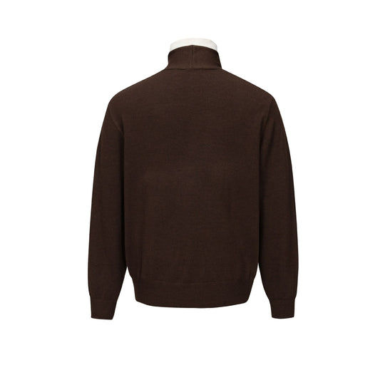 Herren Feinstrick-Layering-Cardigan mit tiefem V-Ausschnitt und integriertem Polokragen Nord Taschen