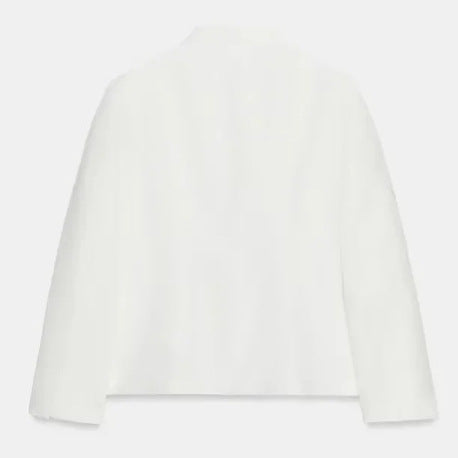 Damen Kurzgeschnittene Blousonjacke mit Stehkragen und Knotenverschlüssen Nord Taschen