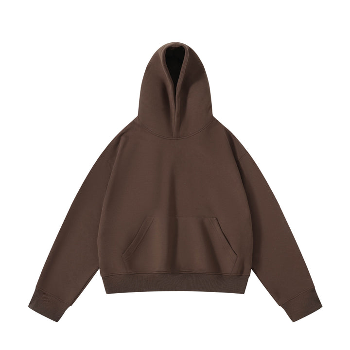 Unisex nan schwerer Oversize-Kapuzenpullover mit doppellagiger Kapuze Kängurutasche und breitem Rippbund Nord Taschen