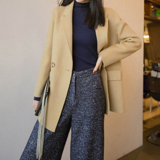 Damen Eleganter Wollblazer mit doppelter Knopfleiste Nord Taschen